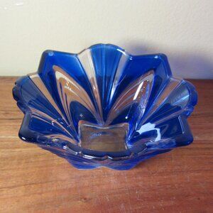 soga japan vintage blue glass candy dish (W4791)